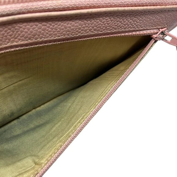 Auth CHANEL - A13228 Pink Calfskin Long Wallet Gold hardware - Picture 4 of 5